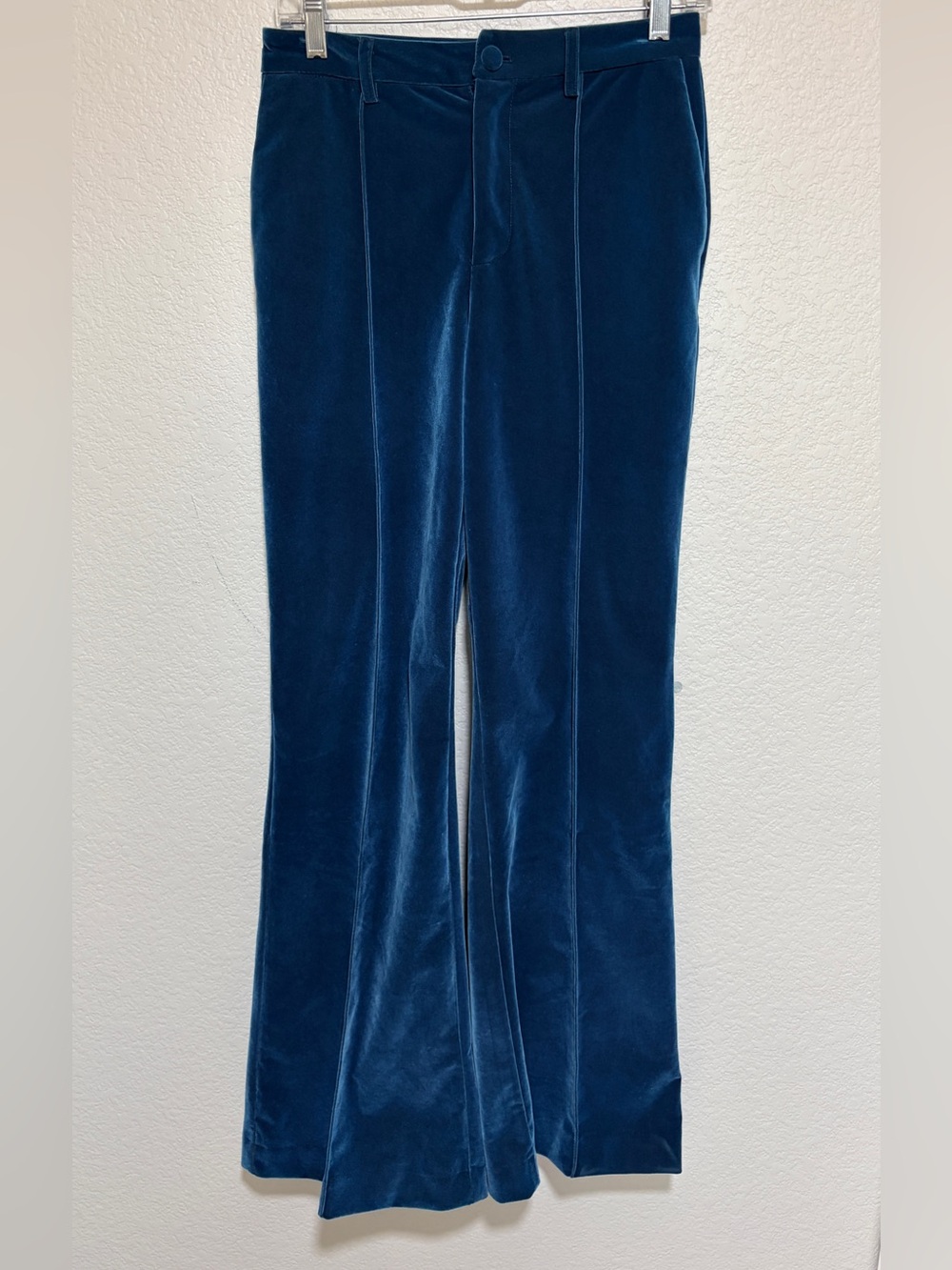 C. Wonder Velvet High-Rise Flare Leg Pants in Teal Size 6 NWOT Pockets